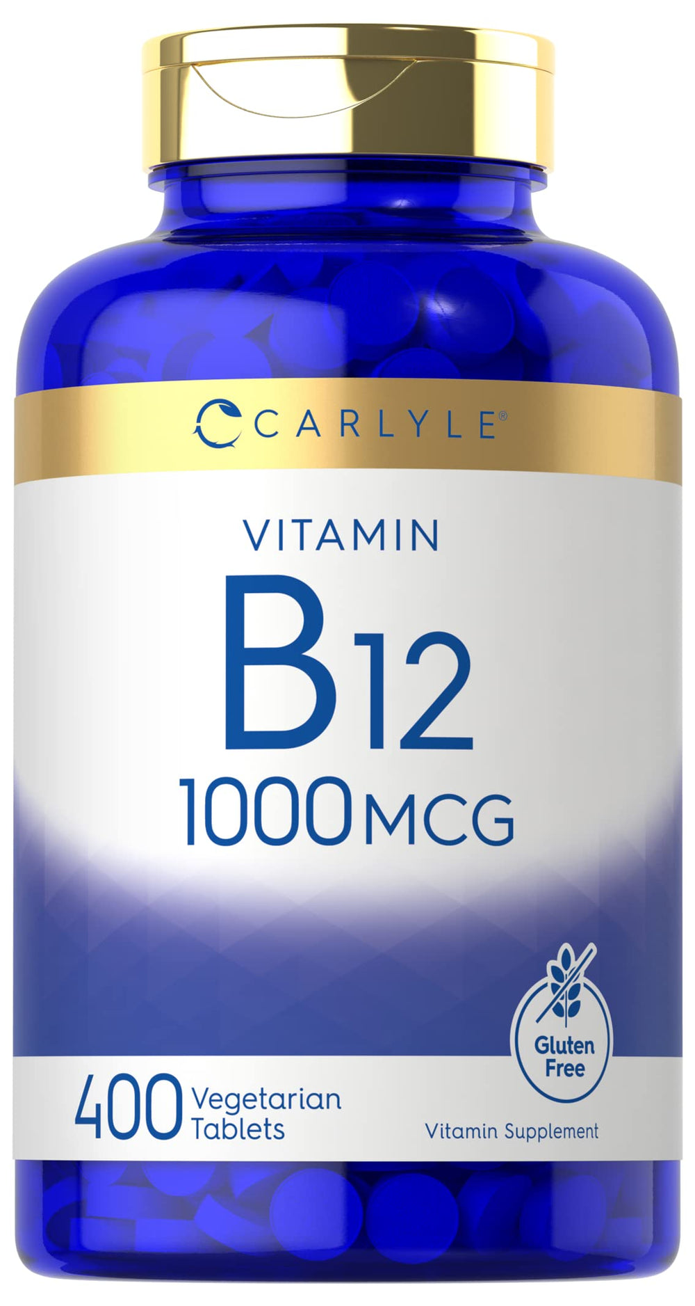 Carlyle B12 1000 mcg bottle front view for daily vegetarian wellness