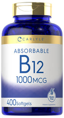 Carlyle B12 1000mcg softgels in bottle for daily energy support