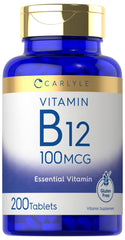 Carlyle B12 100mcg tableta vegana, ideal para uso diario