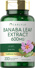 Carlyle Banaba Leaf Extract bottle offers easy daily wellness capsules.