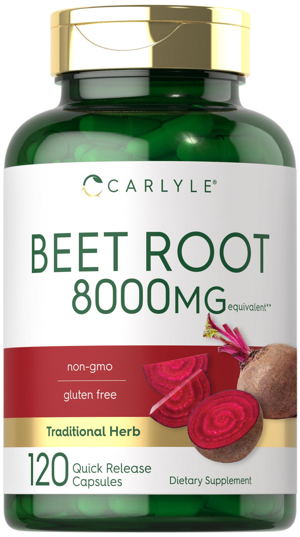 Carlyle Beet Root Capsules bottle front for easy daily supplementation