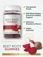 Carlyle Beet Root Gummies vegan-symbol icon, plant-based formula.