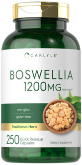 Carlyle Boswellia extract capsules with 1200mg dose for daily use.