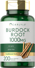 Carlyle Burdock Root 1000mg capsule in a clear bottle supports daily wellness.
