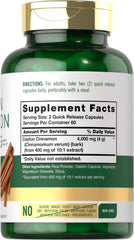 Carlyle Ceylon Cinnamon bottle closeup, highlighting premium capsules for daily rituals.