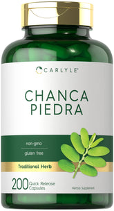 Carlyle Chanca Piedra bottle shows traditional herbal formula for daily support.