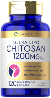 Carlyle Ultra Lipo Chitosan, cápsulas fáciles de tragar para uso diario.