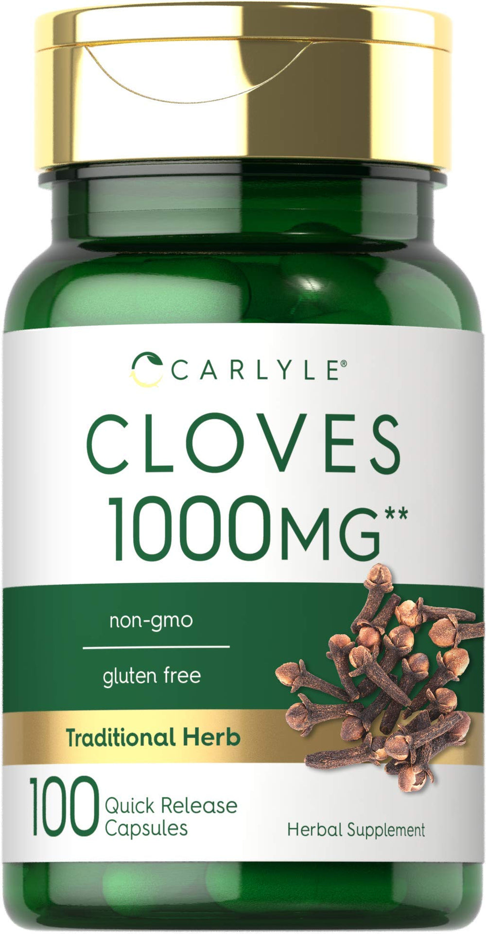 Carlyle Cloves supplement bottle showing 1000 mg per serving for easy daily use