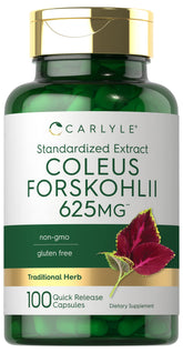 Carlyle Coleus Forskohlii bottle showing 625 mg capsules for daily wellness