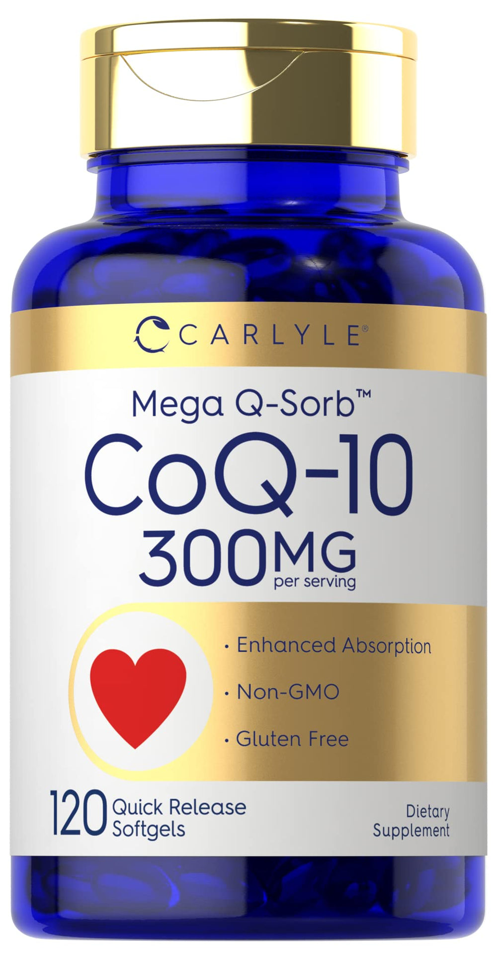 Carlyle CoQ10 300mg bottle front view for daily wellness