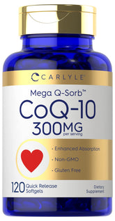 Carlyle CoQ10 300mg bottle front view for daily wellness