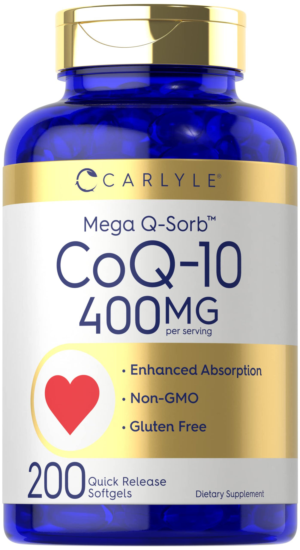 Carlyle CoQ10 400 mg softgels bottle for daily wellness routine