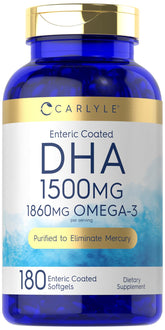 Carlyle DHA supplement bottle front showing omega-3 source for daily wellness