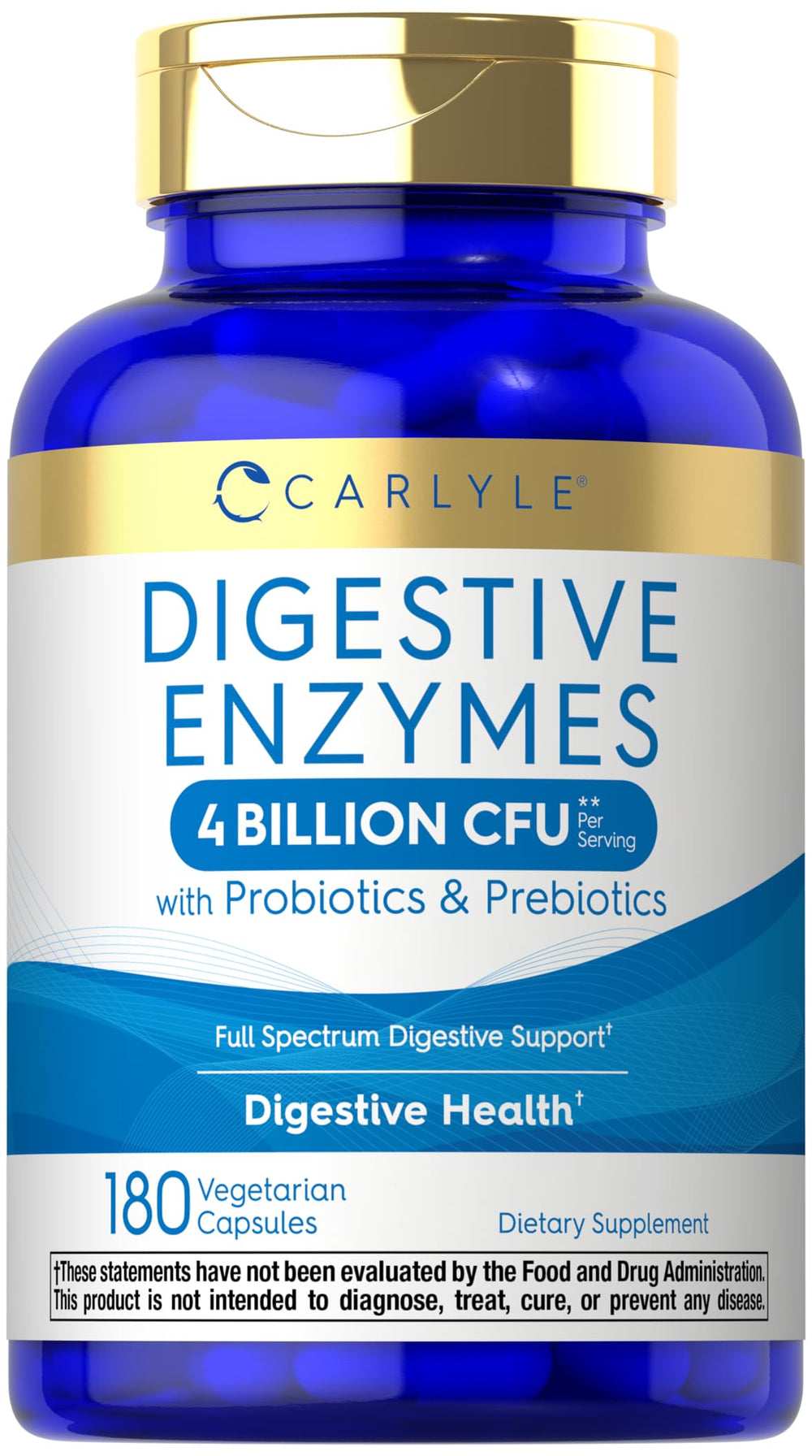 Carlyle Digestive Enzymes bottle and capsules for daily digestive support.