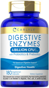 Carlyle Digestive Enzymes bottle and capsules for daily digestive support.