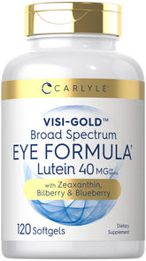 Carlyle Eye Health softgels bottle featuring lutein and zeaxanthin for daily eye care.