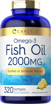 Carlyle Fish Oil 2000mg bottle signals high potency for daily support