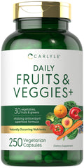 Carlyle Fruits & Veggies bottle front view for daily antioxidant support