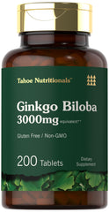 Carlyle Ginkgo Biloba 3000mg bottle with clear label for easy selection