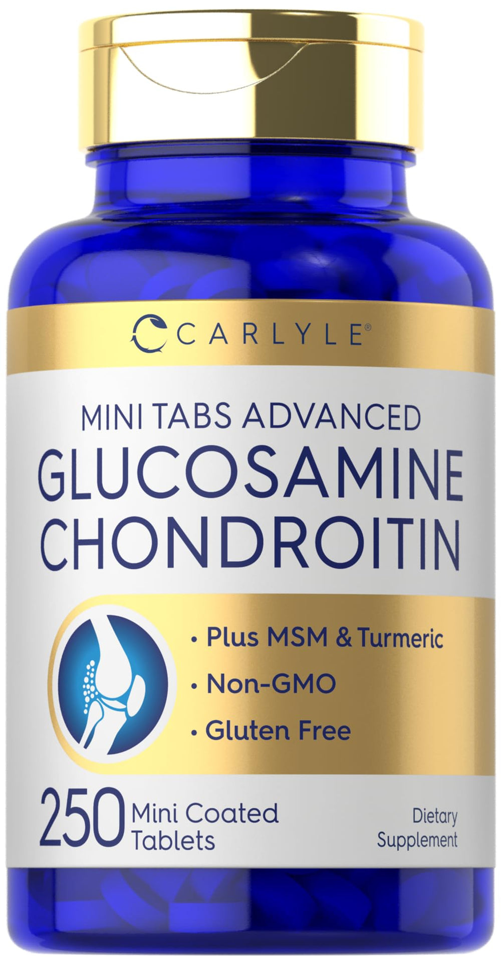 Carlyle glucosamine chondroitin msm turmeric mini tablets for daily joint support