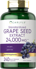 Carlyle Grape Seed Extract bottle with capsules for daily wellness.