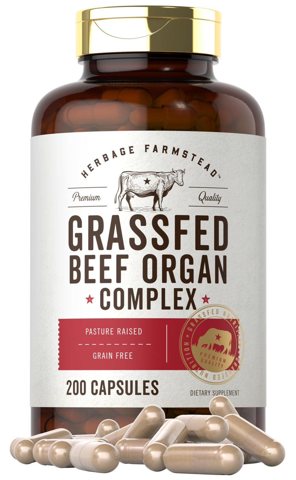 Carlyle Grass Fed Beef Organ Complex bottle view for daily support.