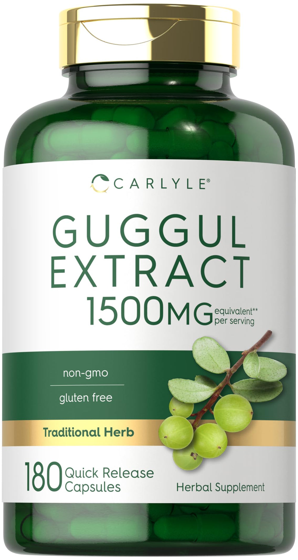 Carlyle Guggul extract bottle front shows premium supplement for daily wellness
