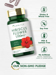 Front label of Carlyle Hibiscus shows lab-tested quality claim.