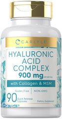 Carlyle Hyaluronic Acid Complex bottle front showing premium label and collagen support