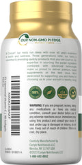 Carlyle Liposomal Vitamin C label graphic showing non-GMO and gluten-free
