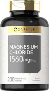 Carlyle Magnesium Chloride tablets in a bottle, convenient daily mineral support.