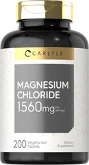 Carlyle Magnesium Chloride tablets in a bottle, convenient daily mineral support.