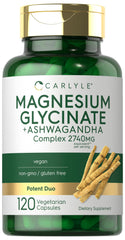 Carlyle Magnesium Glycinate with Ashwagandha bottle supports daily calm and steady energy.