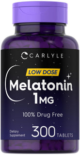 Carlyle Melatonin 1 mg bottle front showing product packaging and label