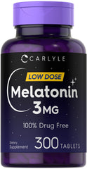 Carlyle Melatonin 3mg tablets in bottle for nightly sleep support