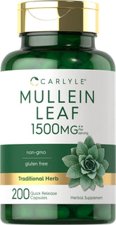 Carlyle Mullein Leaf bottle with 200 capsules for daily wellness.