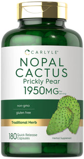Carlyle Prickly Pear 1950 mg bottle front—gluten-free daily supplement.