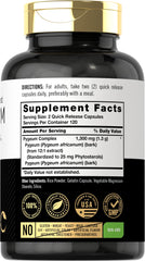 Close-up of Pygeum capsules highlighting quick-release design.