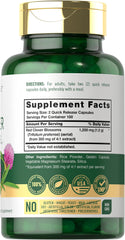 Carlyle Red Clover Capsules being poured highlights easy daily dosage and convenience.