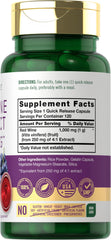 Carlyle Red Wine Extract label highlighting gluten-free, non-GMO formula.