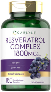 Carlyle Resveratrol 1800mg bottle front for daily wellness