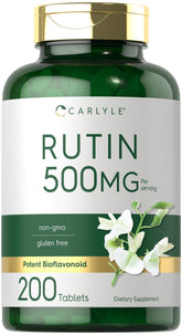 Carlyle Rutin 500mg tablets — front view, convenient daily supplement for wellness.