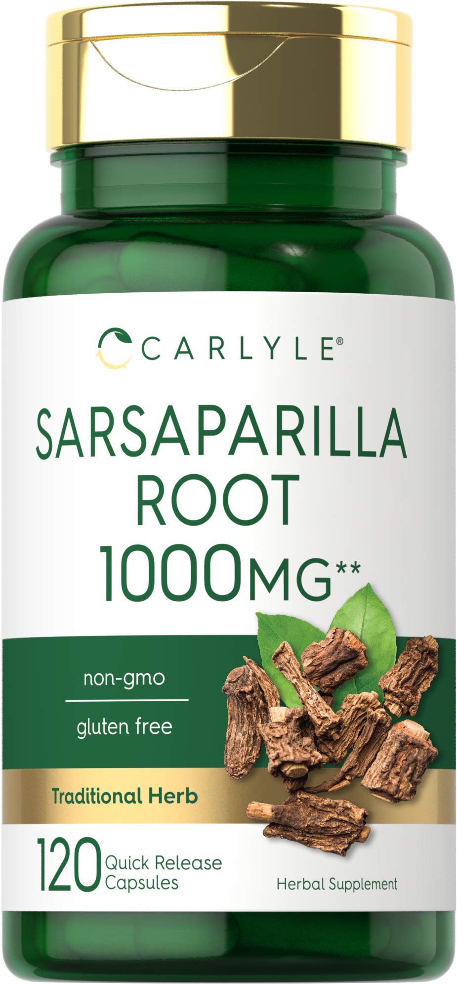 Carlyle Sarsaparilla Root Capsules bottle for easy daily supplementation