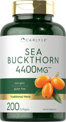 Carlyle Sea Buckthorn Oil Capsules packshot highlighting omega-rich daily wellness support.