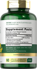 Carlyle St John's Wort capsules label showing gluten-free and non-GMO assurance.
