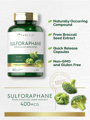 Carlyle Sulforaphane packaging box displays quality and allergen-free promise