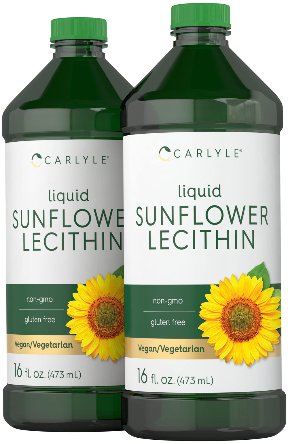 Carlyle Sunflower Lecithin Liquid bottle front view, vegan supplement for daily wellness.