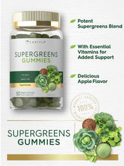 Carlyle Supergreens Gummies gummy close-up; vibrant texture