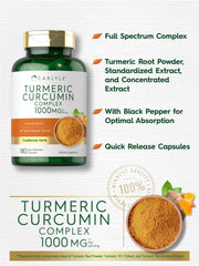 Carlyle Turmeric Curcumin with black pepper label closeup