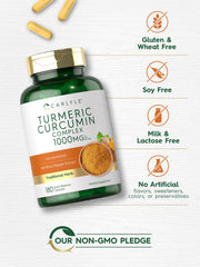 Carlyle Turmeric Curcumin bottle on shelf demonstrates premium packaging